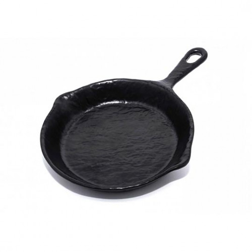 Тарелка 19 см черная в виде сковородки с ручкой 30,9*21,1 см