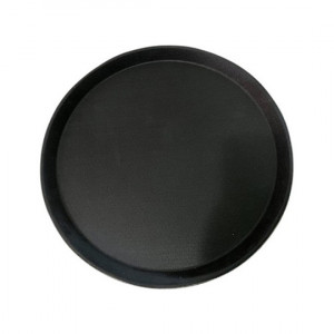 Поднос антислип 41 см черный круг 6910