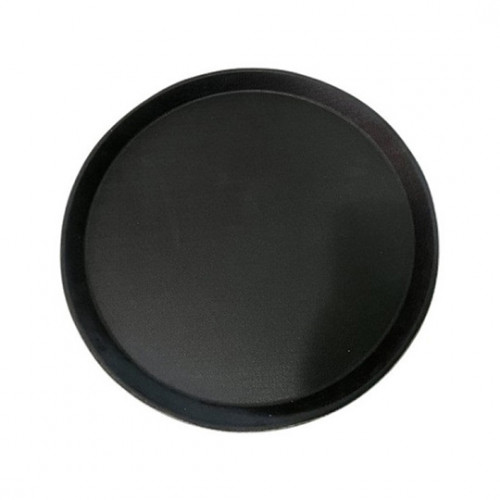 Поднос антислип 41 см черный круг 6910