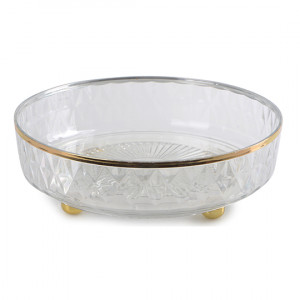 Блюдо LED TWIST CLEAR GOLD 27х8 см прозрачное