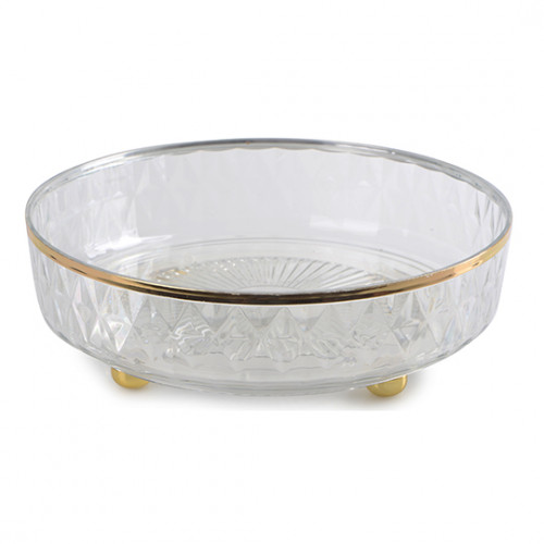 Блюдо LED TWIST CLEAR GOLD 27х8 см прозрачное