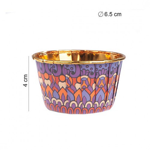 Форма для кекса d-6.5 см h-4 см круглая золото (50 шт) JB-5041