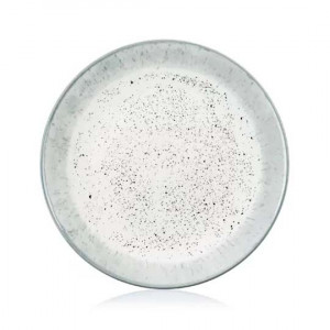 Тарелка 27 см обеденная Ardesto Siena фарфор бело-серая AR2927SW
