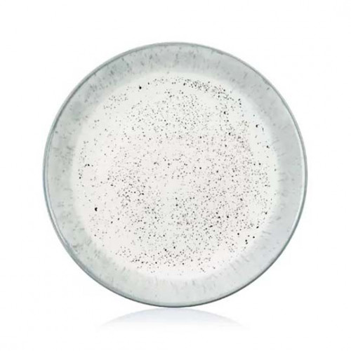 Тарелка 27 см обеденная Ardesto Siena фарфор бело-серая AR2927SW