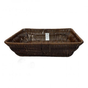 Корзина прямоугольная 28*20*7 см темно коричневая для хлеба