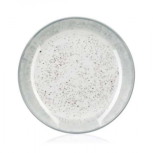 Тарелка 19 см десерная Ardesto Siena фарфор бело-серая AR2919SW