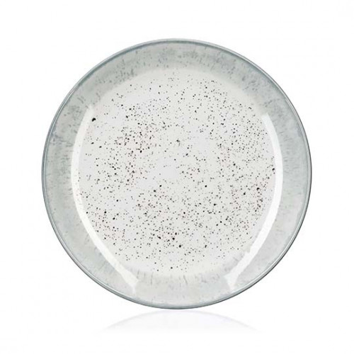 Тарелка 19 см десерная Ardesto Siena фарфор бело-серая AR2919SW