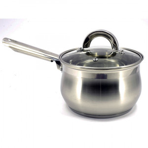 Ковш 2 л нержавейка со стекляной крышкой ZB-2SS