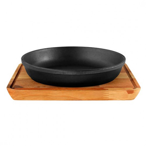 Сковорода 220*38,5 мм чугунная порционная c подставкой Brizoll