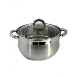 Кастрюля 3 л нержавейка стеклянная крышка ZB-3S