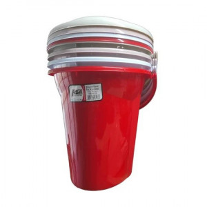 Ведро хозяйственное 16 л с кришкою красное