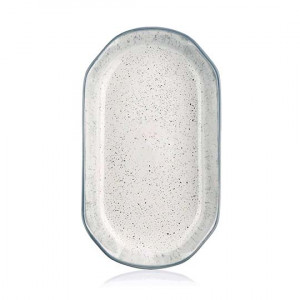 Блюдо 32x18 см овальное Ardesto Siena фарфор, бело-серое AR2925SW