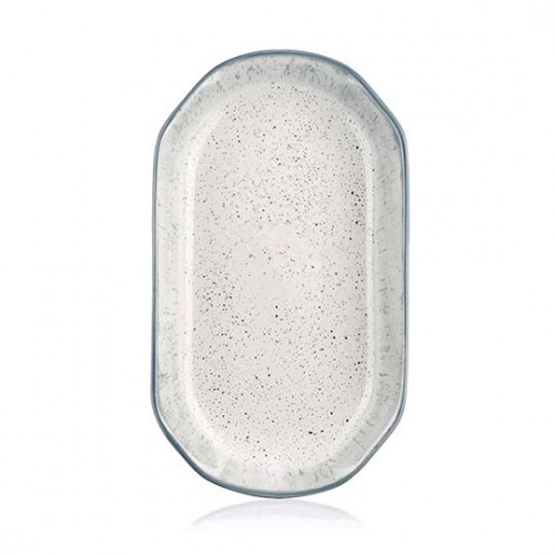 Блюдо 32x18 см овальное Ardesto Siena фарфор, бело-серое AR2925SW